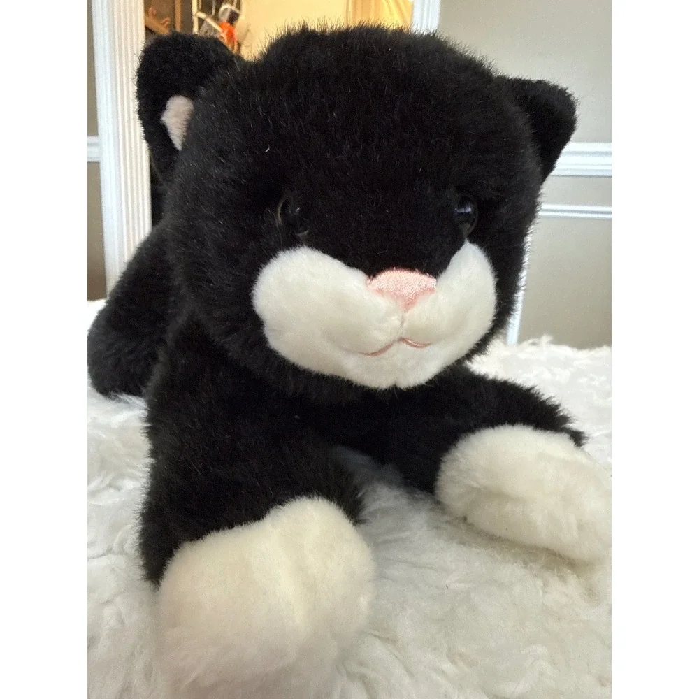Gund Scoopers Black Tuxedo Cat Plush Stuffed Animal White Paws Vintage 11053 14